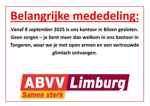 Kantoor van Bilzen sluit